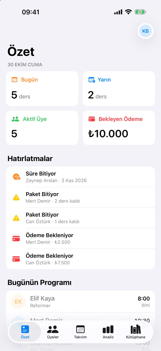 Özet ekranı