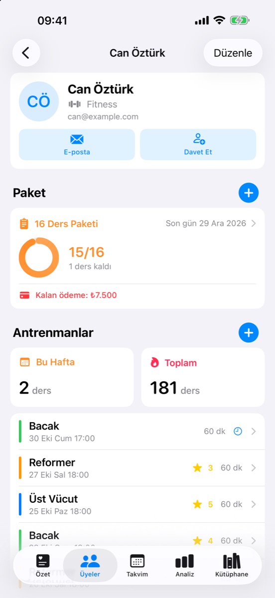 Üye detayı