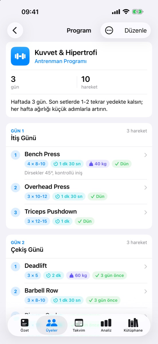 Program ekranı